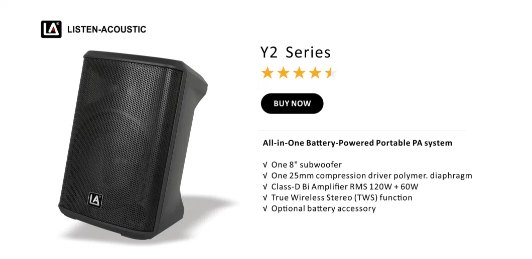 Y2 All in One Portable PA System with Built-in Wireless Microphone